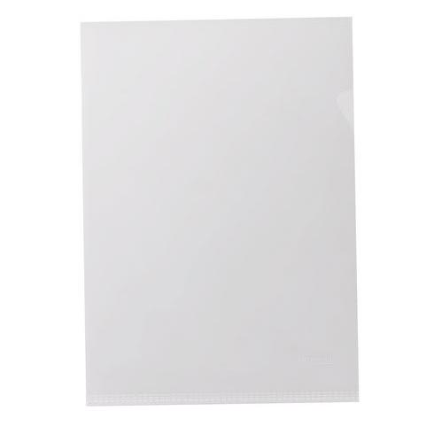 CHEMISE COIN PLASTIQUE BRUNEAU A4 PVC 20/100E TRANSPARENTE INCOLORE - PAQUET DE 100