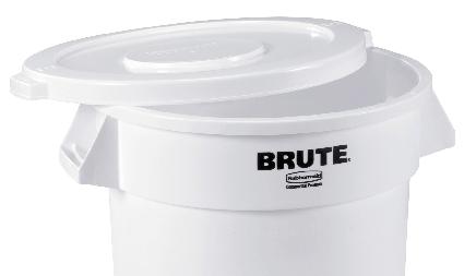 COUVERCLE PLAT POUR COLLECTEUR ROND RUBBERMAID 121 L GRIS - MANUTAN COLLECTIVITÉS