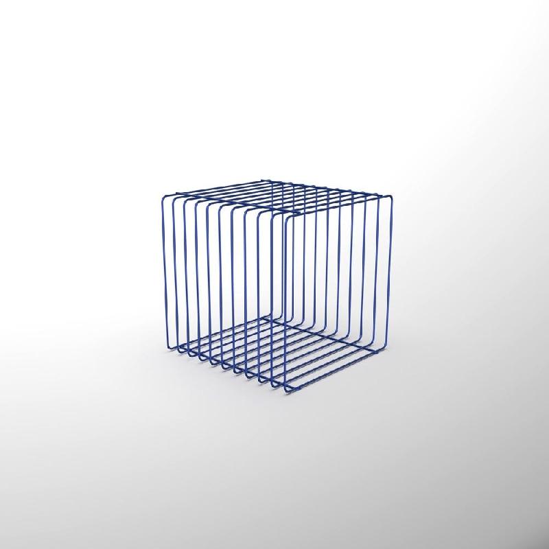Cube en grille bleue - Diamètre du fil 6mm_0