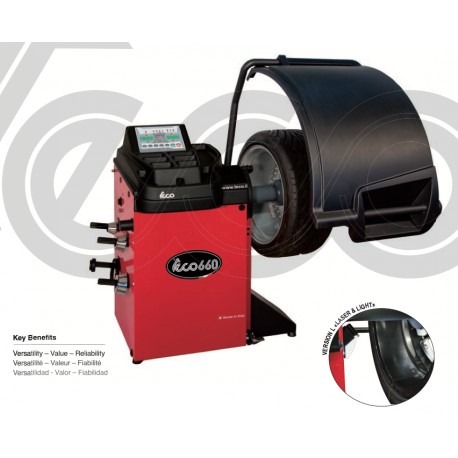 Équilibreuse électronique TECO 660 - Pour roues de voitures, fourgons et motos - Jantes jusqu'à 28 pouces - Poids max 75 kg_0