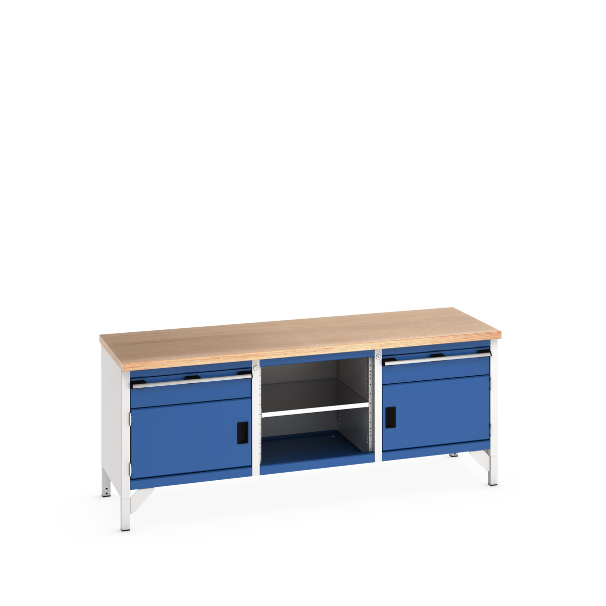 Établi Monobloc KW Cubio 2078-1.2 Mpx - 2 Compartiments à Porte, 2 Tiroirs, 1 Tablette - 41002052.11V_0
