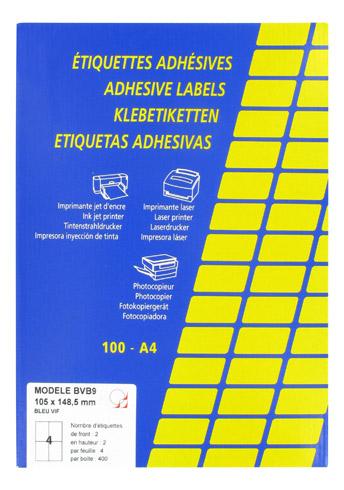 ETIQUETTE JET D'ENCRE ET LASER 105 X 148,5 MM ORANGE - BOÎTE DE 400