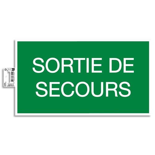 Exacompta - Panneau adhésif issue de secours 35x20 cm - Norme ISO 7010 - Réf. 67004E_0