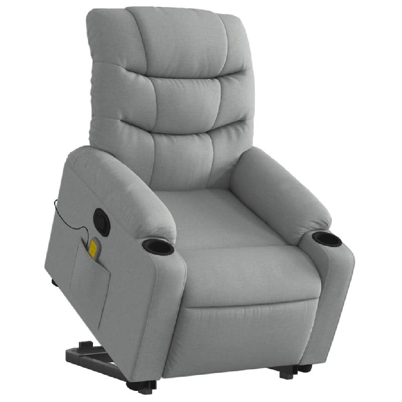 Fauteuil de massage inclinable Gris clair Tissu Modèle Sermelia - 8721012218833_0