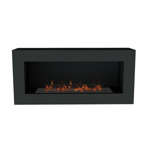 FOYER BIOÉTHANOL AVEC BRÛLEUR 720 NOIR TERMOBIO ET CAISSON MURAL BIOWALL NOIR TERMOFOC