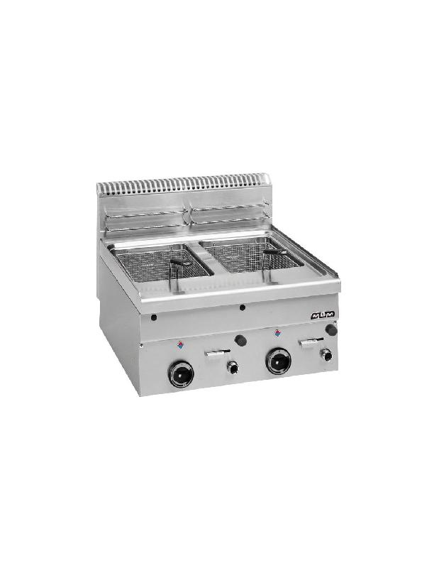 Friteuse gaz - 2x10 litres, vidange à poser, 16 Kw - MBM FABRIQUE EN ITALIE_0