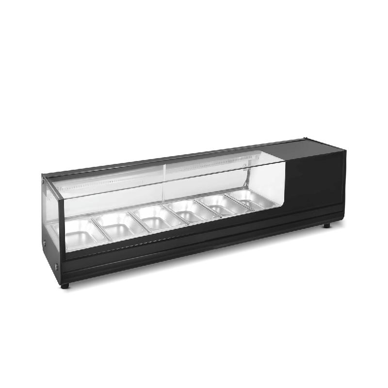 Gasfrit- Vitrine réfrigérée de table en acier inoxydable pour tapas avec 6 plateaux - gfh122_0