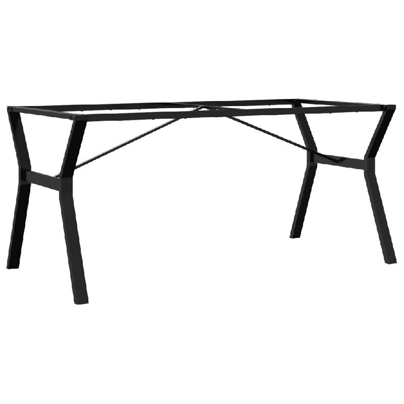 Helloshop26 - Pieds de table à manger cadre en Y 160 x 80 x 73 cm robustes design industriel en acier noir 02_0047263 - noir acier 3000234683717_0