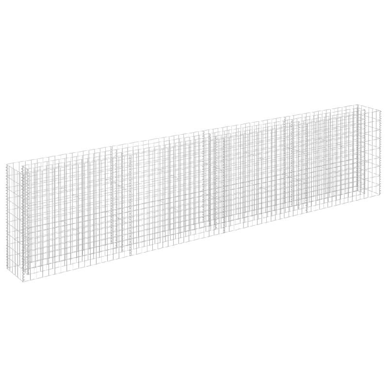 Jardinière lit surélevé à gabion en acier galvanisé - 360 x 30 x 90 cm - Plantes et fleurs_0