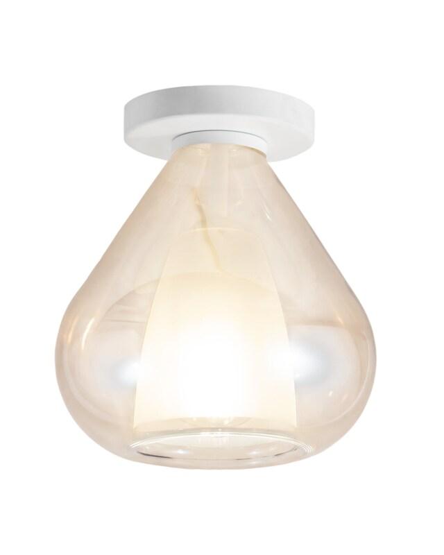 Lila - Plafonnier Rond D.20Cm Fabas Luce - Applique Avec Ampoule Led E27 Max 40W - Ambre - orange 8019282553724_0