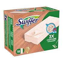 LINGETTE SÈCHE DÉPOUSSIÉRANTE SWIFFER SPÉCIFIQUE BOIS ET PARQUET - PAQUET DE 18