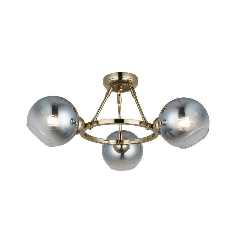 LUCEA PLAFONNIER RANKO, DORÉ/CHROMÉ, À 3 LAMPES