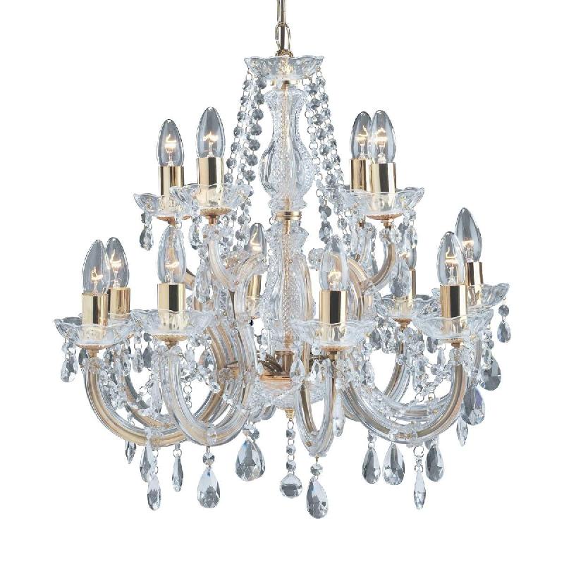 SEARCHLIGHT LUSTRE À 12 LAMPES MARIE THERESE ASPECT LAITON