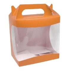 PAPA France - Boîte pâtissière à poule avec fenêtre 130 x 90 x 130 mm Mandarine - POUL1MA_0