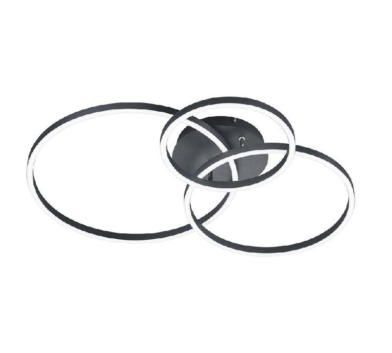 Plafonnier LED 28W, 3200lm, 2700-6500K, Dimmable avec RGB, Télécommande - Trio - Winona - noir 4017807503524_0