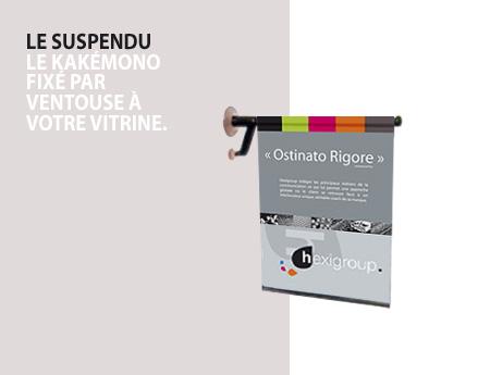 Porte-drapeaux kakémonos vitrines - ventouse réglable - largeur 45 cm - hauteur 120 cm_0