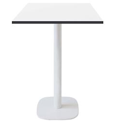 Restootab - Mange-debout 60x60cm - modèle Round pied blanc blanc chants noir - blanc Bois manufacturé 3760371513932_0