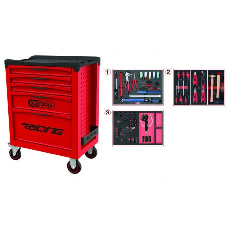 Servante RACING 5 tiroirs équipée de 60 outils - spéciale Roue KS Tools | 855.5060_0