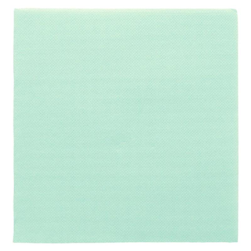 Serviette en ouate gaufré 2 plis vert d'eau 33x33cm - par 1200_0