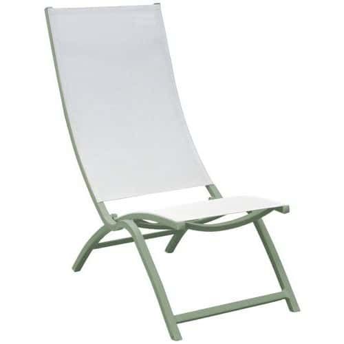 SETS DE 2 LOUNGES SUMMER TPEP/ALU - CHINÉ BLANC/AMANDE - PROLOISIRS