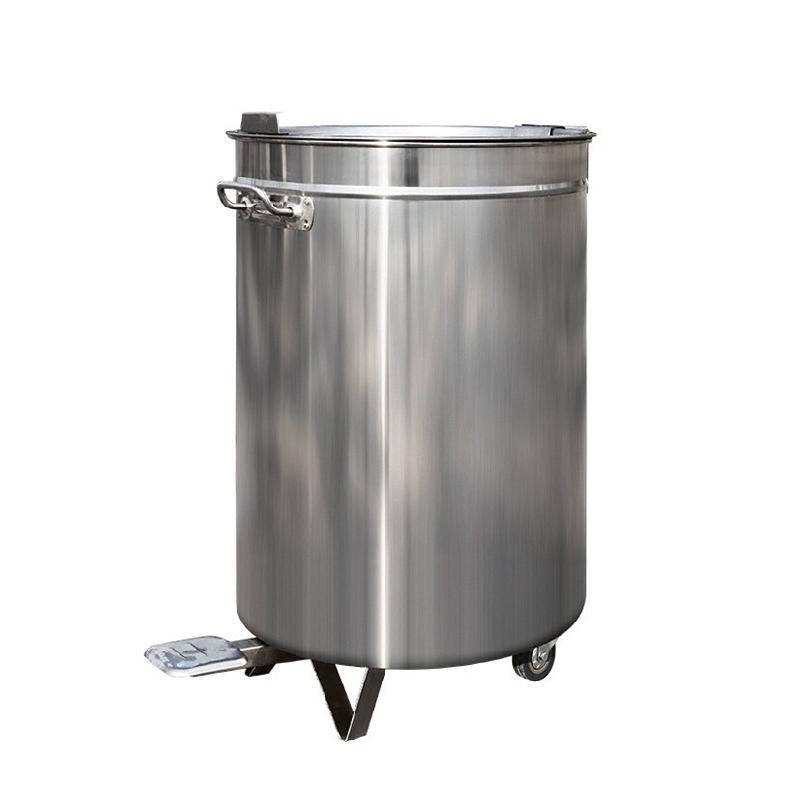 Skyrainbow Poubelle en inox, 95L, avec pédale - inox AD6904_0