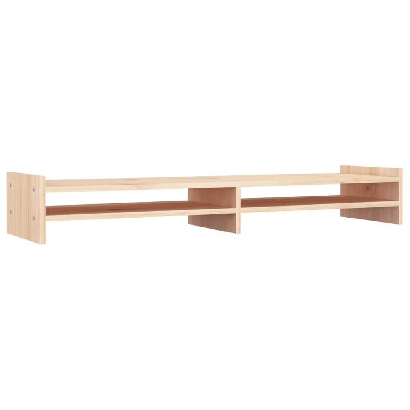 Support pour moniteur en bois de pin massif - 100 x 27 x 15 cm - Design classique et minimaliste - Référence 02_0004472_0