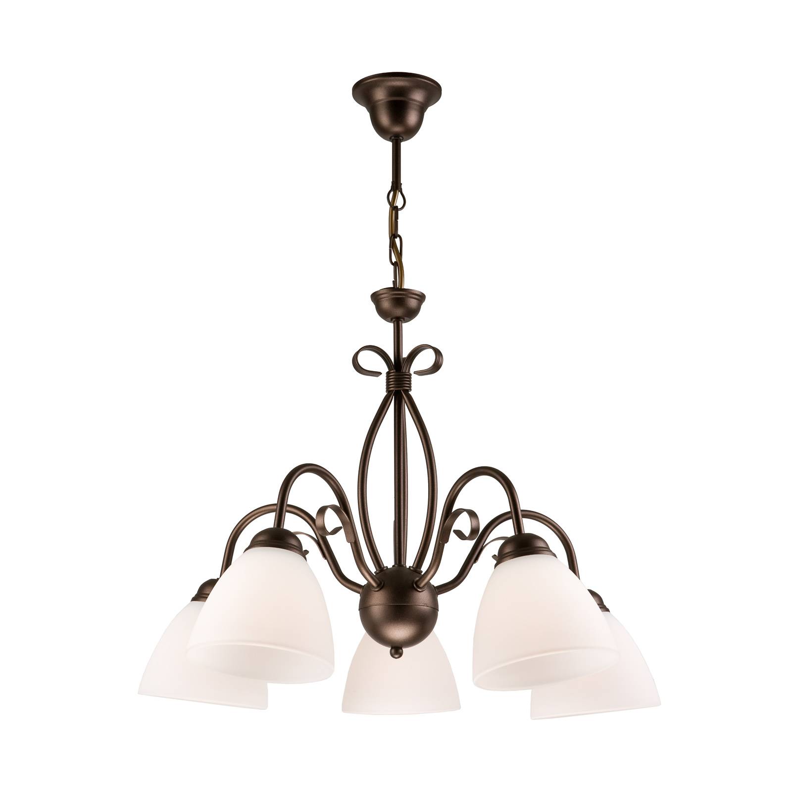 LAMKUR SUSPENSION ADORO À 5 LAMPES, BRUNE