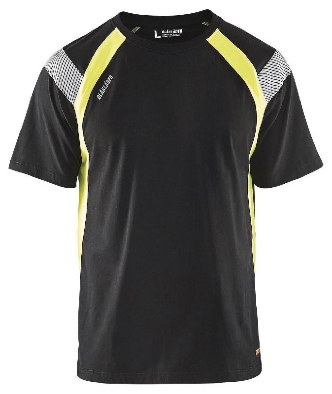T-SHIRT NOIR/JAUNE FLUORESCENT TAILLE XXL - 333210309933XXL - MANUTAN COLLECTIVITÉS