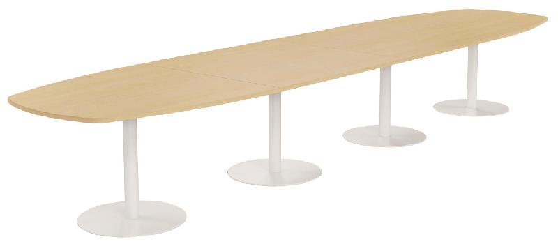TABLE CONFÉRENCE ELGA PIED COROLLE 480X113 CM PLATEAU MÉLAMINÉ HÊTRE/BLANC - MANUTAN COLLECTIVITÉS
