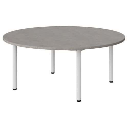 TABLE MALIBU Ø 120 T1 4P STRA ABS BÉTON F186/BLC 9016