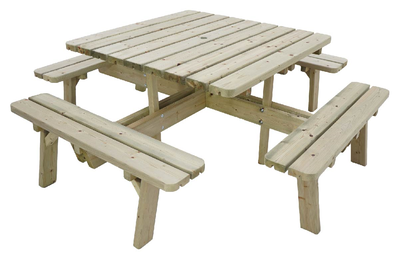 Table pique nique La Capte en sapin du nord Classe IV 42mm - Tanalith®E - Pour 8 personnes_0
