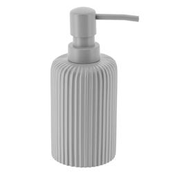 TENDANCE Distributeur à Savon ou Lotion en résine striée Gris clair 230 ml - gris 3664323185379_0