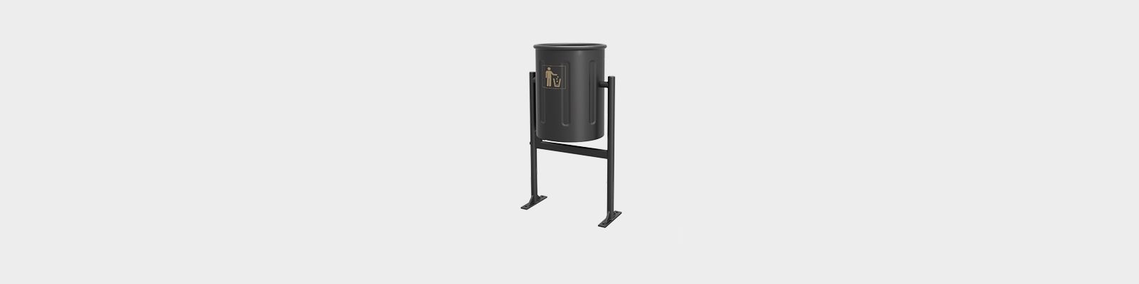 Poubelle publique Up33 - Corbeille Biela - Novatilu - 40 litres - Acier zingué_1