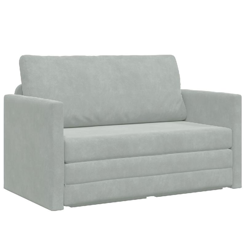 VidaXL Canapé-Lit 110cm Gris clair Velours Modèle Zermontel - 4106702_0