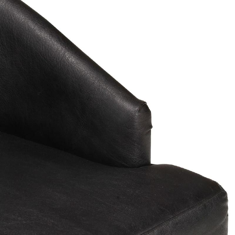 VidaXL Chaises à manger lot de 6 noir cuir de chèvre véritable Modèle Quattro - 3056700XL_0