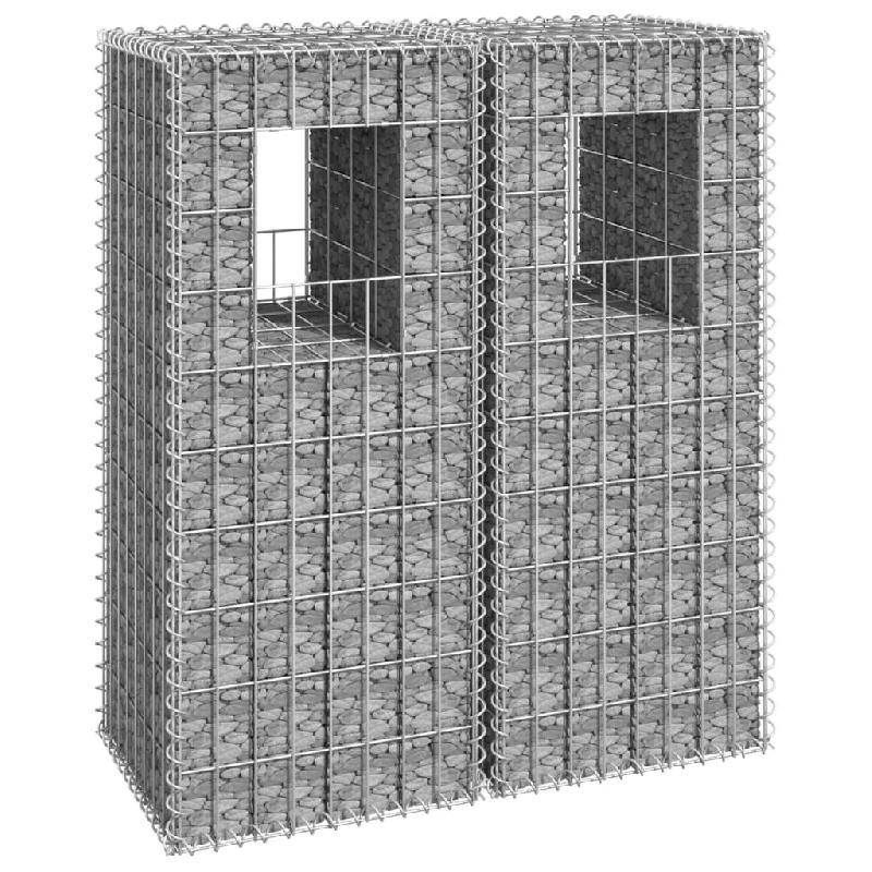 Vidaxl poteaux à panier de gabion 2 pcs 40x40x100 cm fer 151261_0