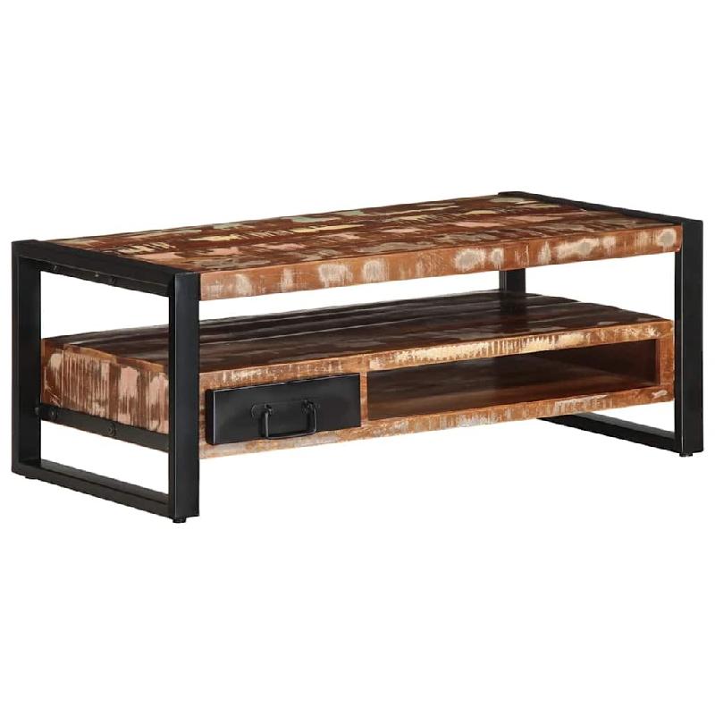 VidaXL Table basse multicolore 90x50x36 cm bois de récupération massif Modèle Élancé Royale - 4013558_0