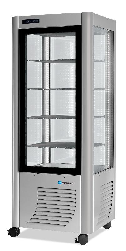 Vitrine réfrigérée négative Fixe 400L 4 faces vitrées SCAIOLA - Argent_0