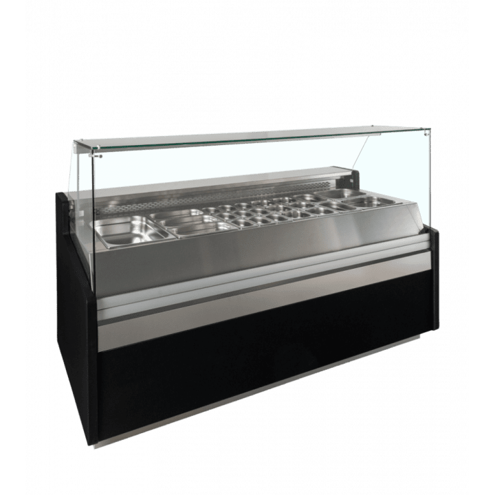 Vitrine ventilée positive 5 x GN 1/1, 3 portes pleines battantes, noire, à poser, 1098 W, 220 V - MONO_0