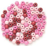 6.1655.051 - SACHET DE 28 PERLES EN BOIS, DIAMÈTRE 12 MM, ASSORTIMENT DE ROSE
