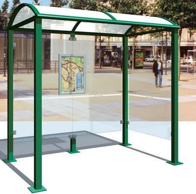 Abri bus en acier - Modèle Oléron - Longueur 5000 mm avec bardage latéral_0
