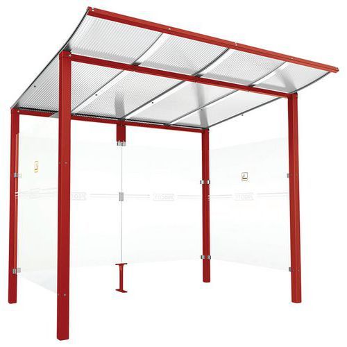 ABRI FUMEURS MODULO 2.50 M - ROUGE FONCÉ 3004 - PROCITY