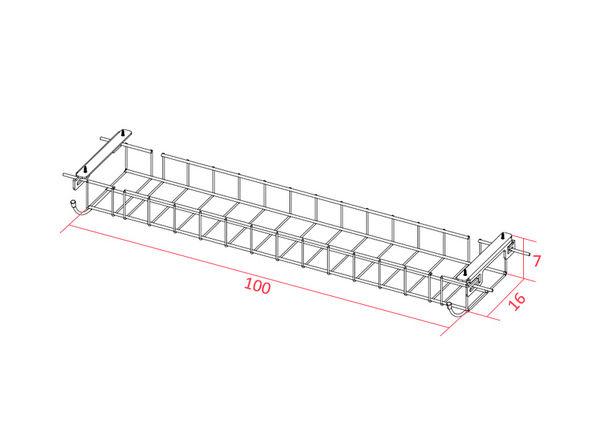 Grille passe-câbles en acier pour bureau Etner - 80 à 180 cm_0