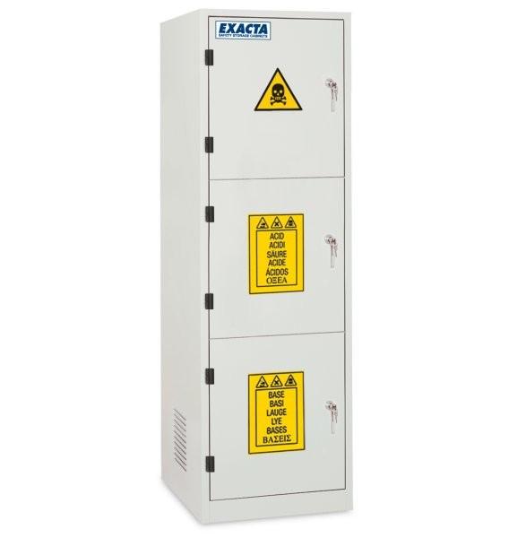 Armoire de sécurité multirisques Combichem3C - acides, bases et toxiques - 6 étagères - 90L - acier époxy_0
