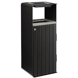 Rossignol - Corbeille publique 110L avec cendrier 1,5L ARTRI ALU - déchets gris aluminium - référence 54923_0