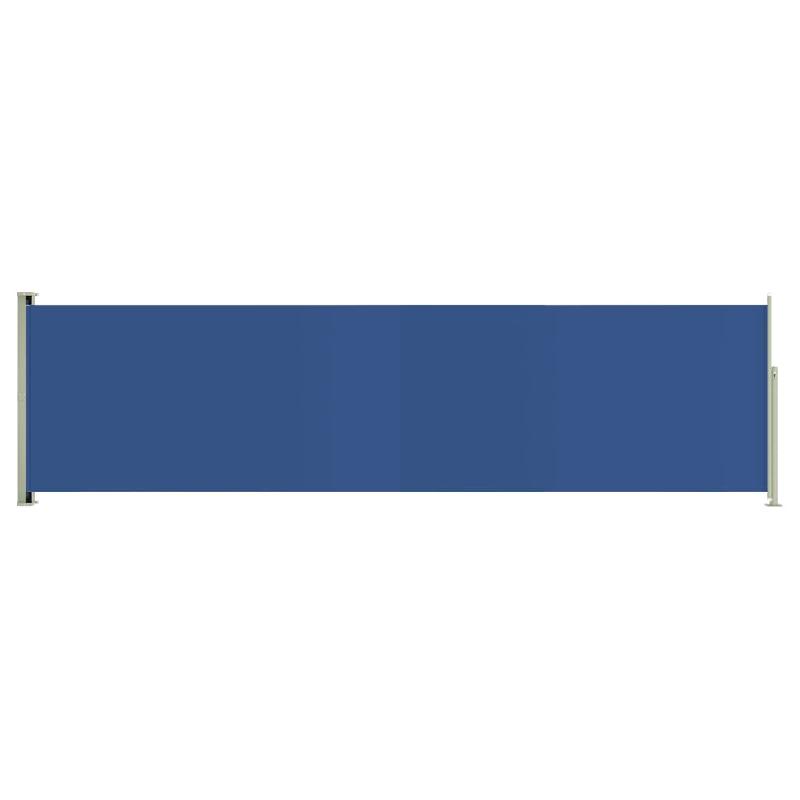 Auvent paravent store brise-vue latéral rétractable - Protection visuelle terrasse, balcon, jardin 140 x 500 cm bleu_0