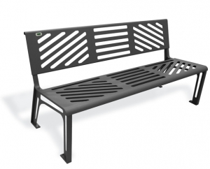 Banc public indestructible en acier, fonte grise et métal - Dimensions 1700 x 610 x 815 mm_0