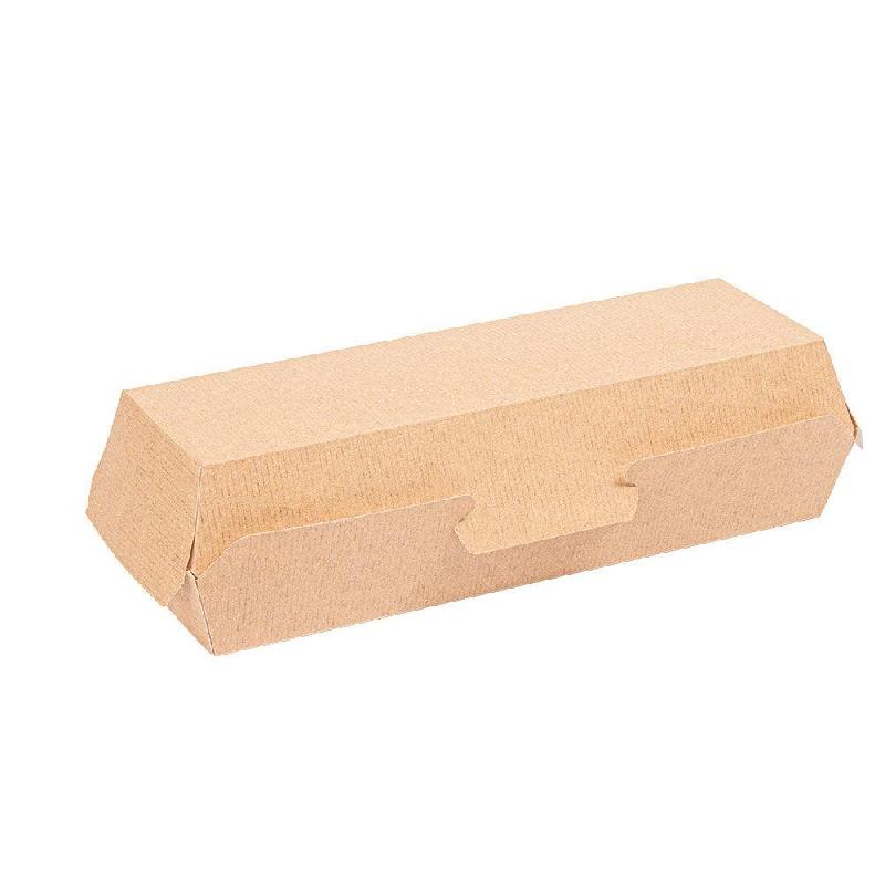 Boîte hot dog The Pack carton ondulé nano micro naturel 23,2x9x6,3cm - par 50_0