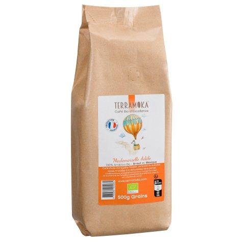 CAFÉ EN GRAINS TERRAMOKA MADEMOISELLE ADÈLE BIO 100 % ARABICA - PAQUET DE 500 G