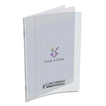 CAHIER DE POÉSIE, 17 X 22, 48 PAGES, 90G, SEYÈS, COUVERTURE POLYPRO INCOLORE - LOT DE 25